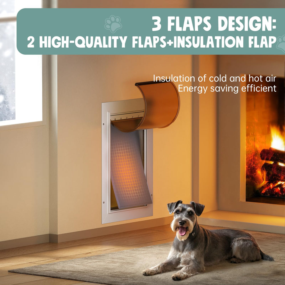 PETCOMING door with two magnetic flaps and seals prevents dirt and drafts.