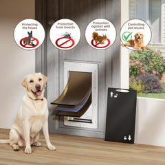 PETCOMING 3-Flap door in action with a dog passing through