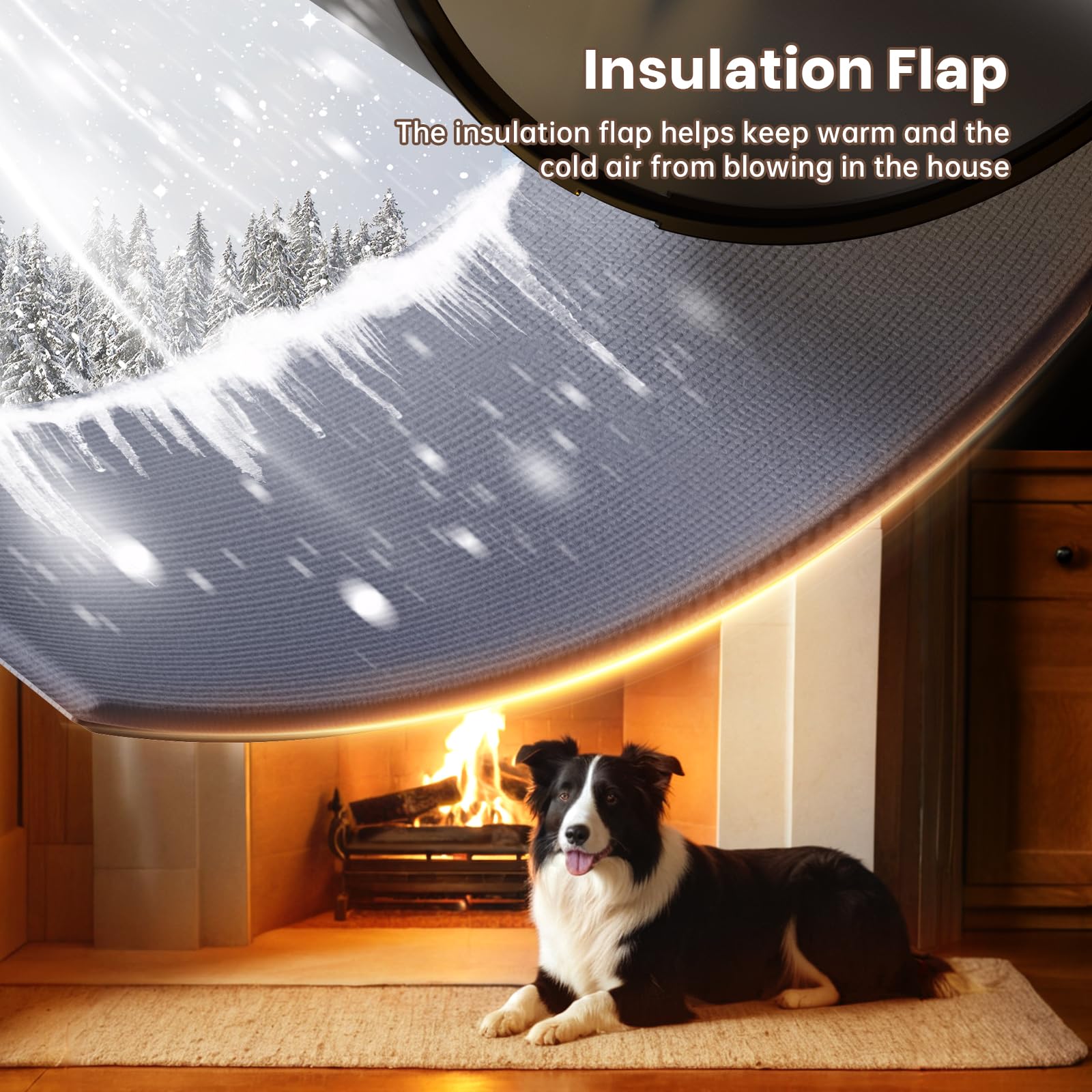 PETCOMING 3-Flap insulated flap closeup illustrating weather protection