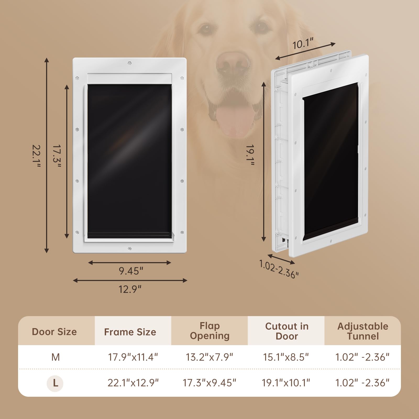PETCOMING 3-Flap magnetic flaps closeup showing smooth seal