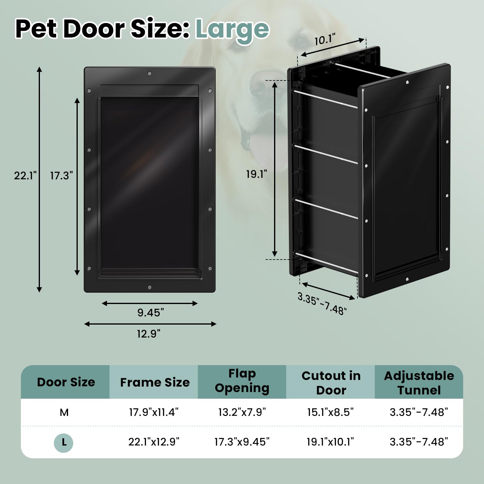 PETCOMING telescoping tunnel wall door inside view shows smooth passage