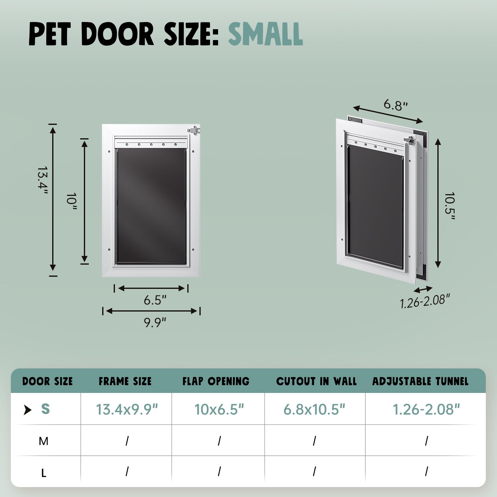 PETCOMING insulated dual-flap design reduces drafts for a warmer home