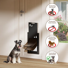 Petcoming medium door opening measures 13.2 x 7.9 inches for pets up to 45lb.