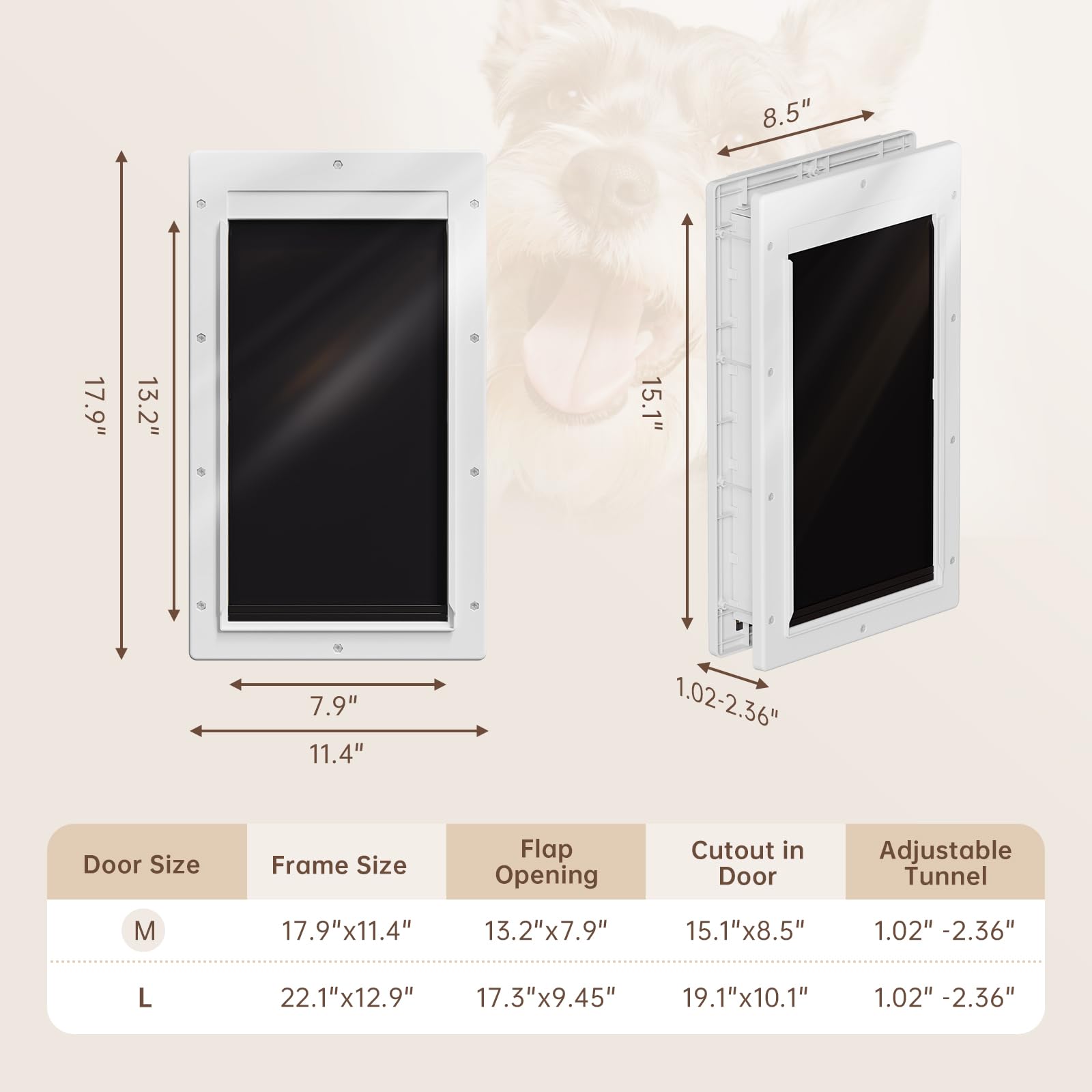 PETCOMING Never Rust Dog Door support team and replacement flaps promise