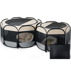 Petcozife cat playpen 71x24 setup offers ample space for lounging and play