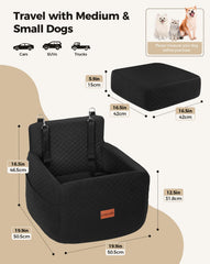 Petcozife dog car seat elevated cushion 5-19-inch offers better view and comfort