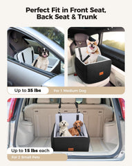 Petcozife dog car seat elevated cushion enhances in-car view
