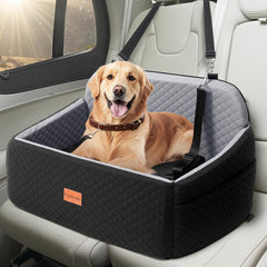 Petcozife dog car seat large-setup shows roomy booster for big dogs on road trips
