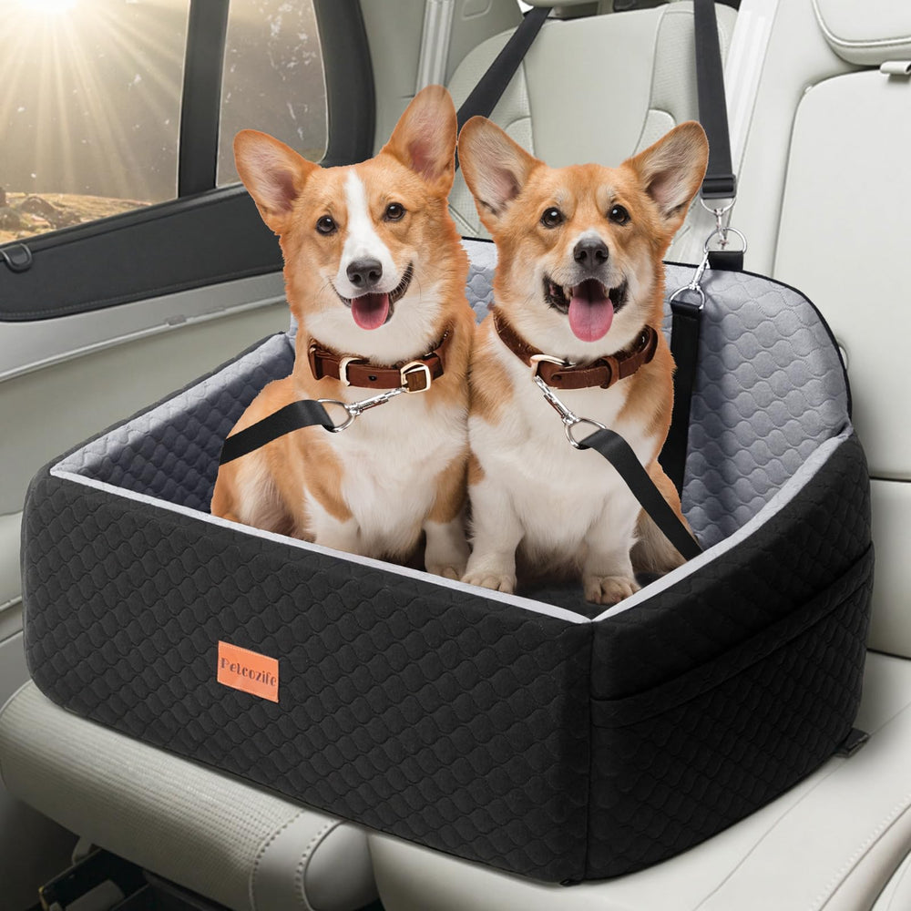 Petcozife dog car seat two-pets capable design for shared rides