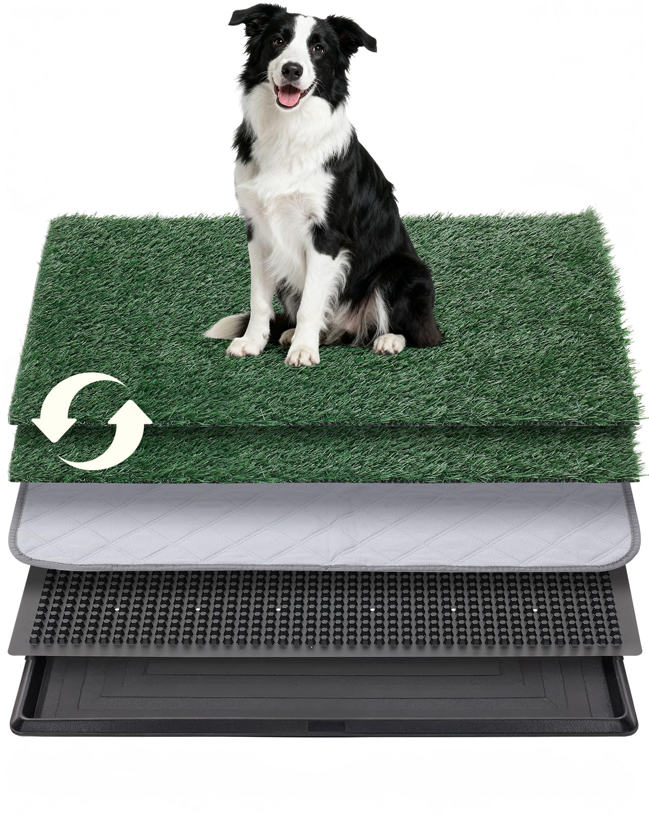 Petcozife dog grass pad with tray 35x23 ready for indoor use for small to medium dogs.