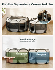 Petcozife foldable pen with carrying case shows easy travel setup