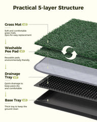 Replacement artificial grass piece keeps the pad fresh longer.