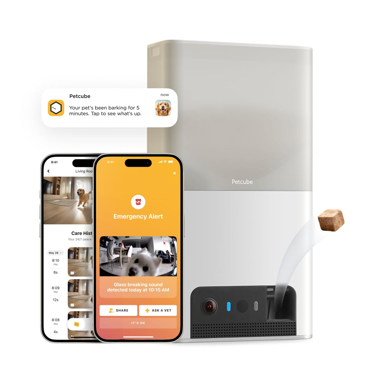 Petcube Bites 2 Lite front view camera for easy pet check-ins