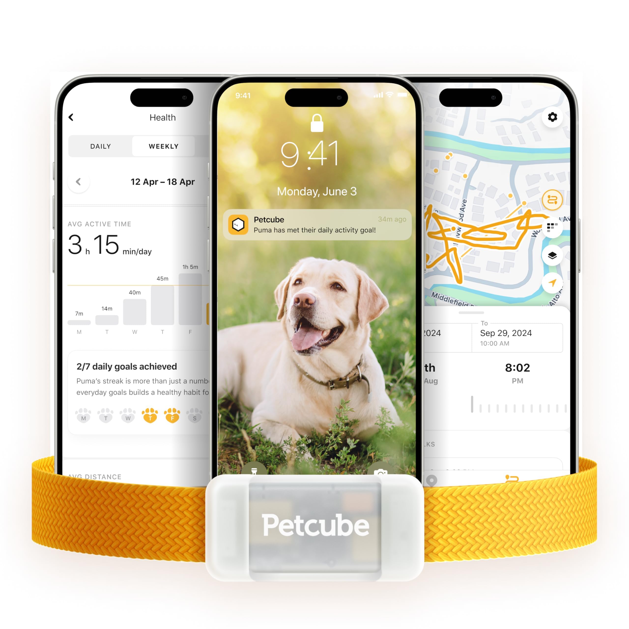 Petcube GPS Tracker dog live map view helps locate your pet quickly
