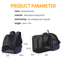 Petdiwoo Cat Backpack 360-degree breathable mesh enhances airflow for pet comfort