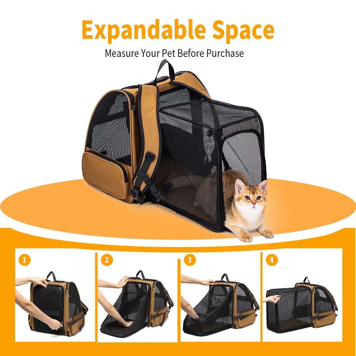 Petdiwoo cat backpack airflow net promotes fresh air circulation.
