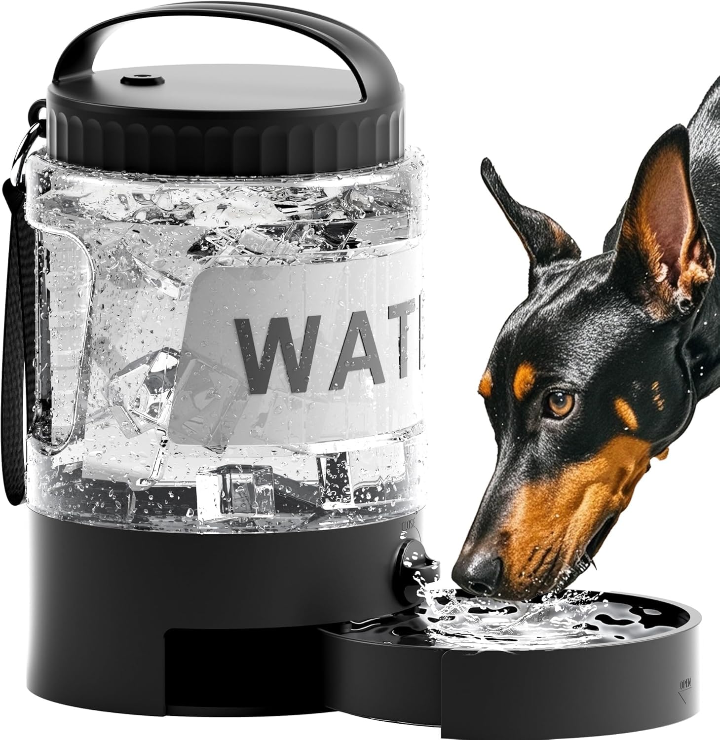 PETDOTT 98oz dog water bottle with large capacity for long hikes and beach trips.