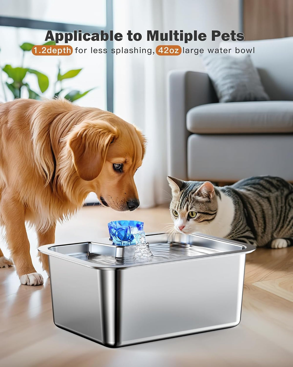PETDOTT BPA-free stainless steel bowl emphasizes safety and easy cleaning.