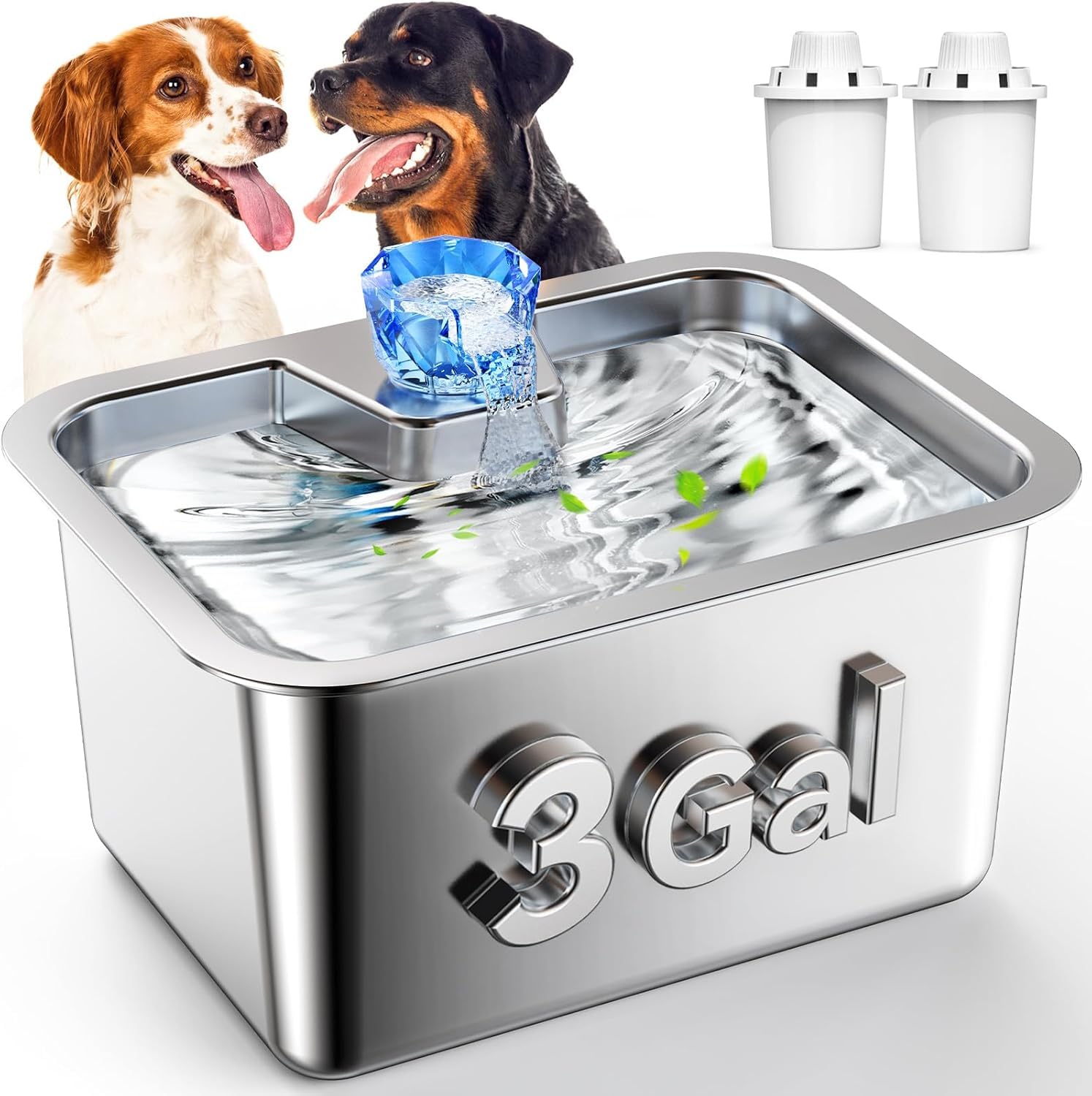 PETDOTT dog water fountain 3gallon capacity keeps pets hydrated during busy days.