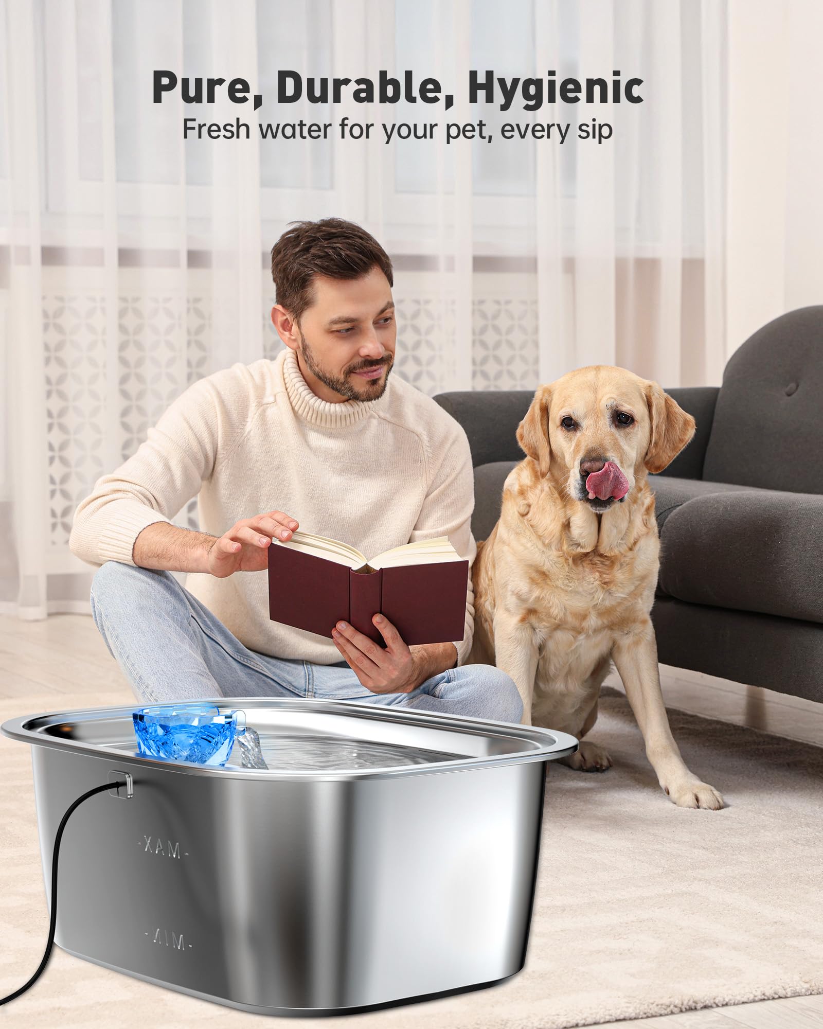 PETDOTT flowing-water fountain visually highlights hydration and movement.