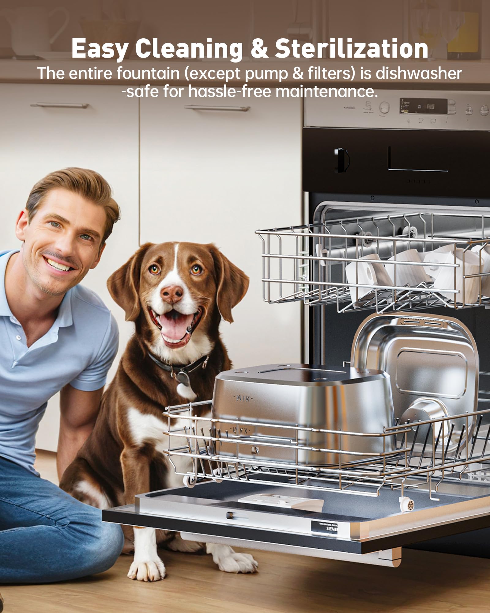 PETDOTT quiet pump in action reduces noise during use.