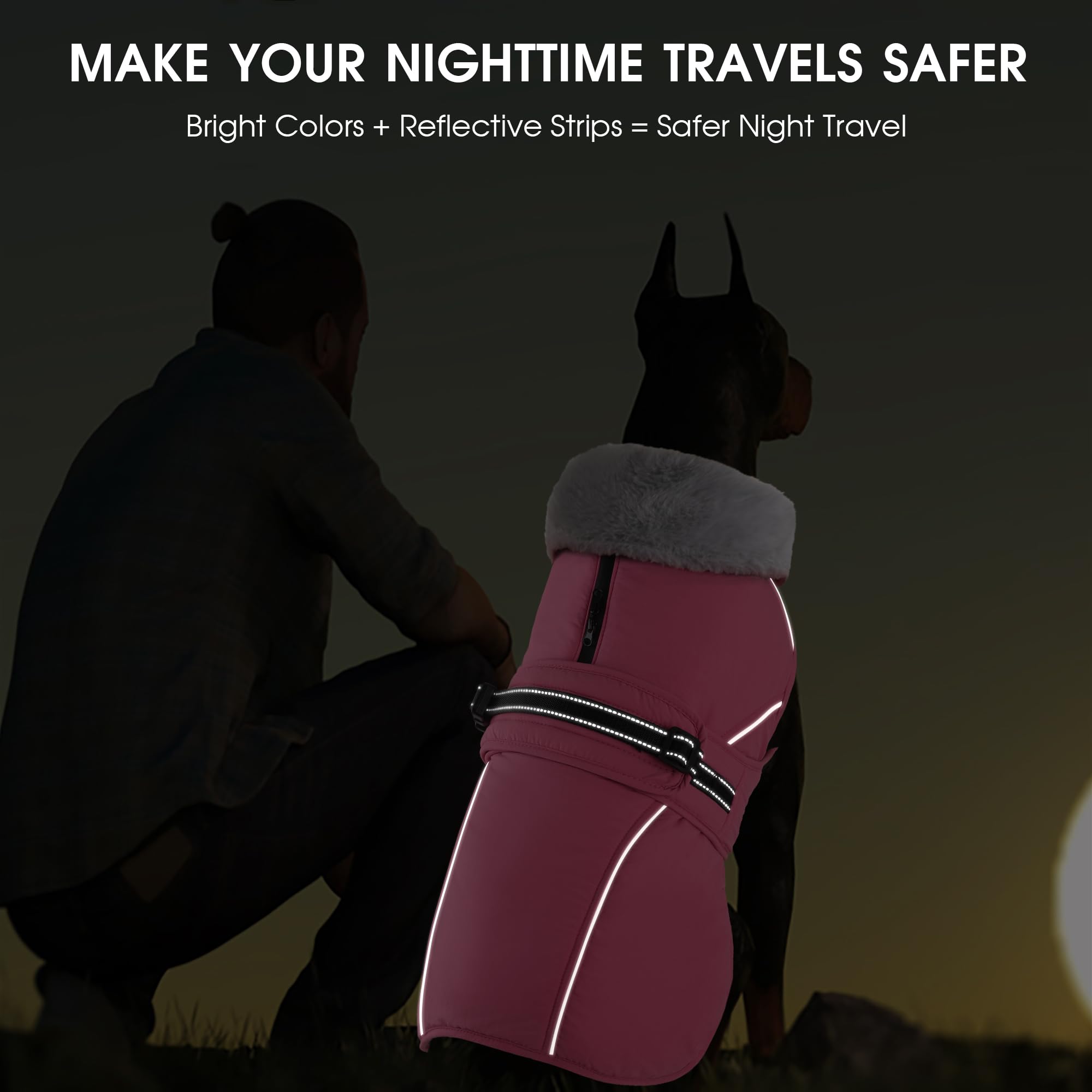 PETDSH thickened collar adds extra insulation against chilly winds.