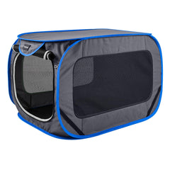 PetEase large pop up kennel side view shows breathable mesh and portability.