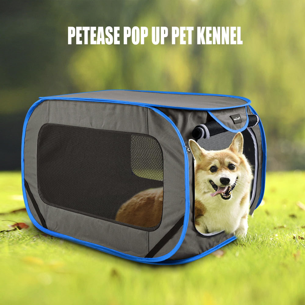 PetEase large pop up kennel ventilated mesh panel showing airflow.