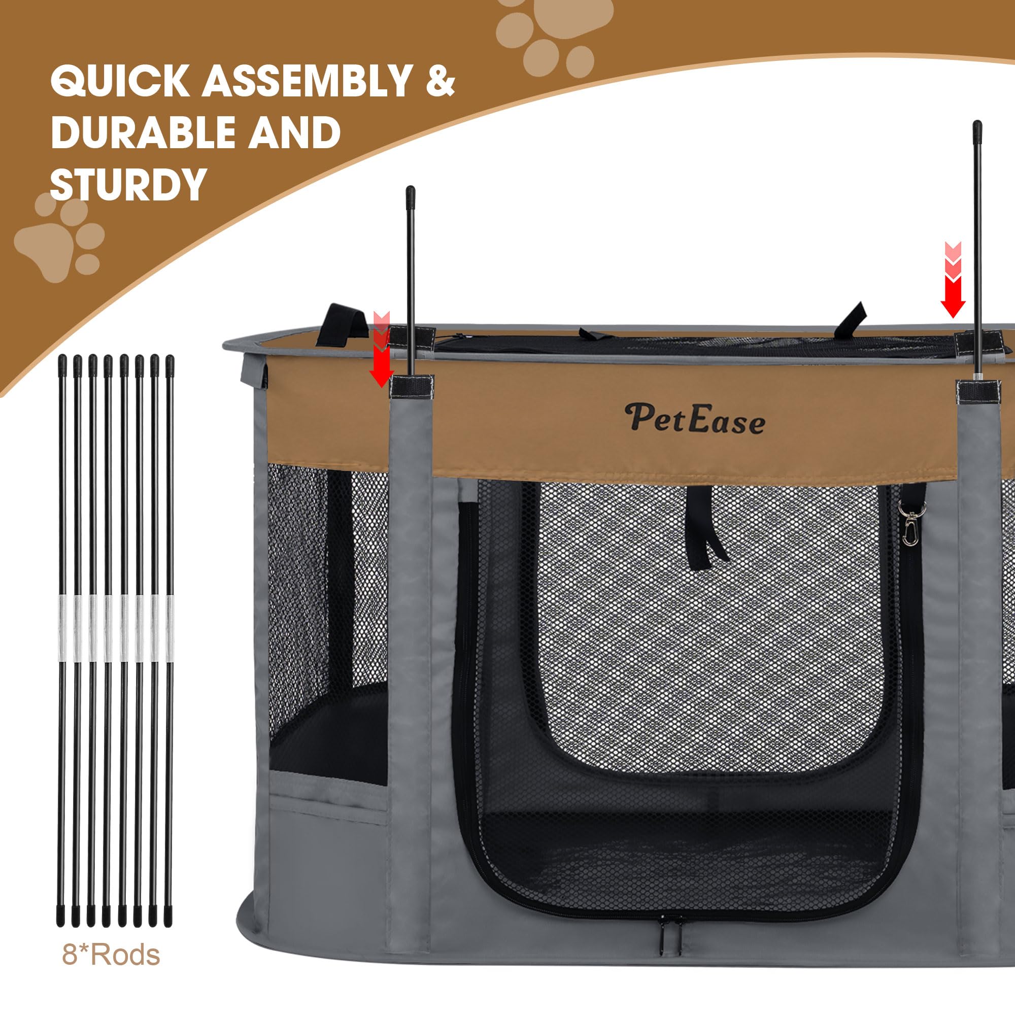 PetEase playpen with waterproof bottom for simple cleaning