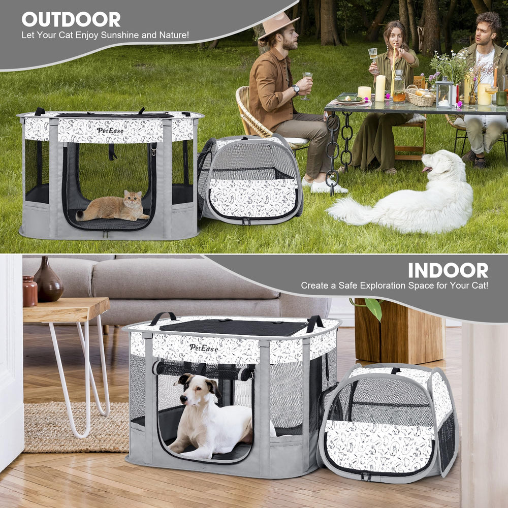 PetEase Portable 2-in-1 dog crate playpen outdoor-ready enclosure expands activity spaces safely