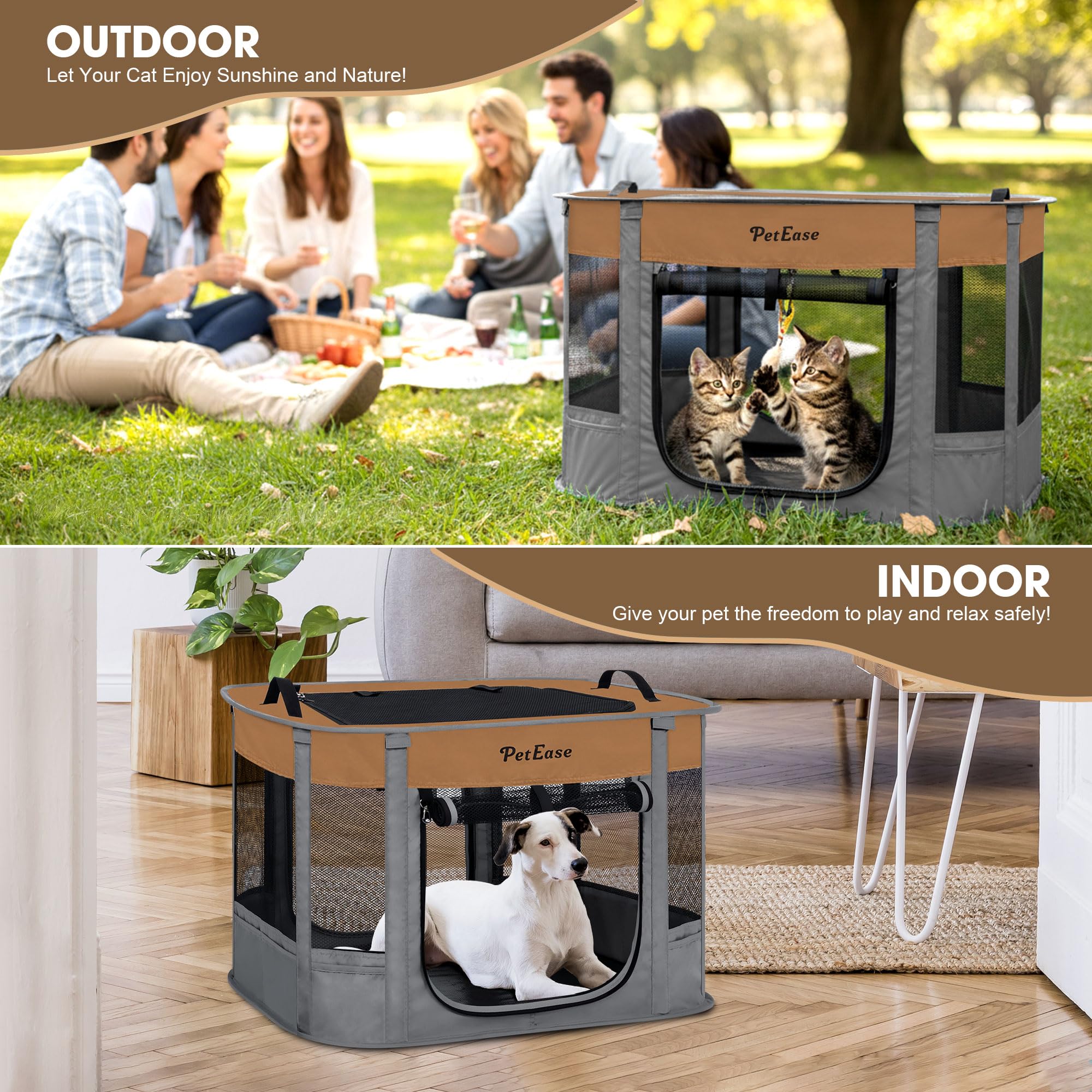 PetEase small-pets enclosure with breathable mesh for safe play
