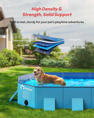 Peteast dog pool drainage system with side and bottom outlets enables quick drainage.