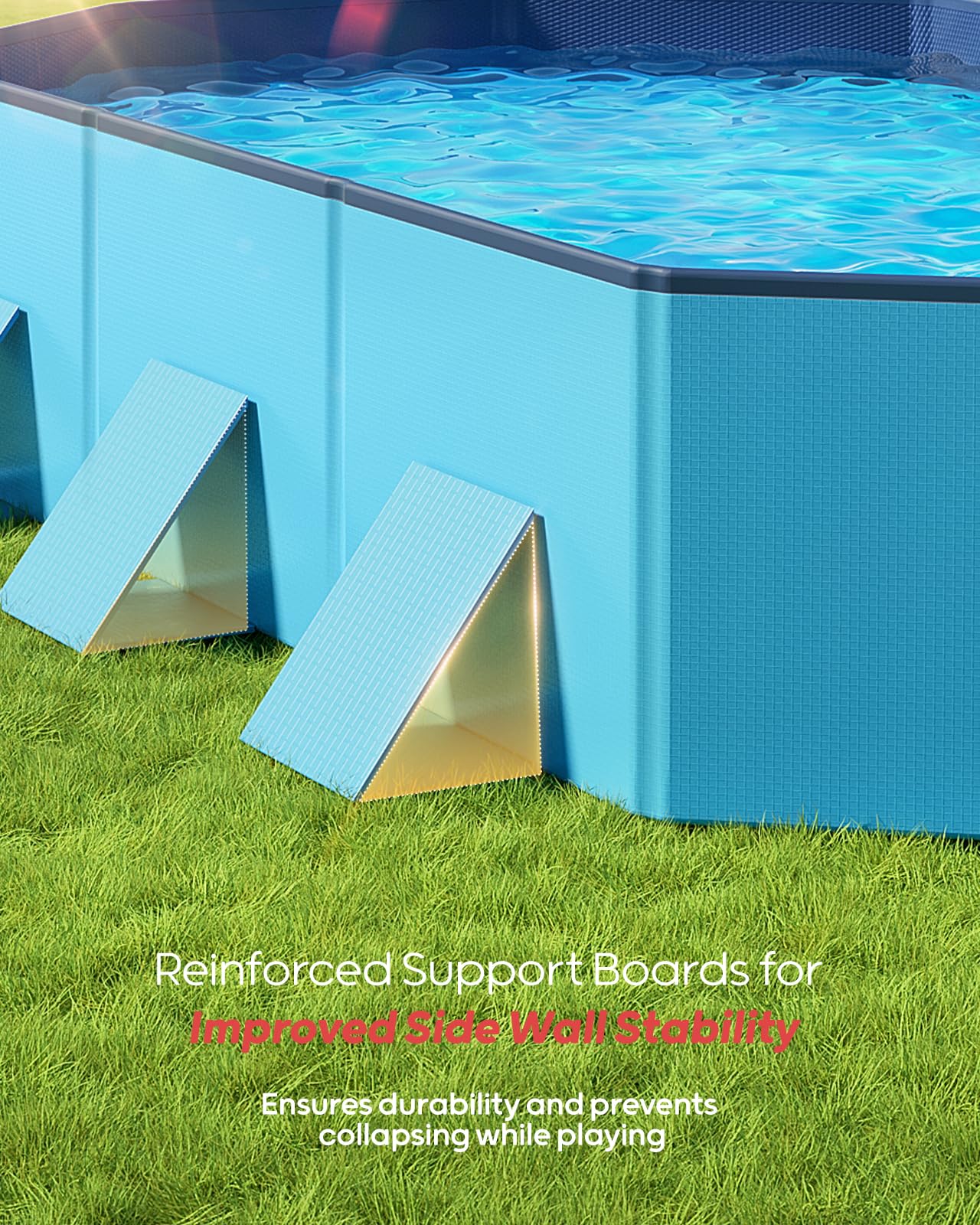 Peteast dog pool includes hose connector for garden or sewer drainage.