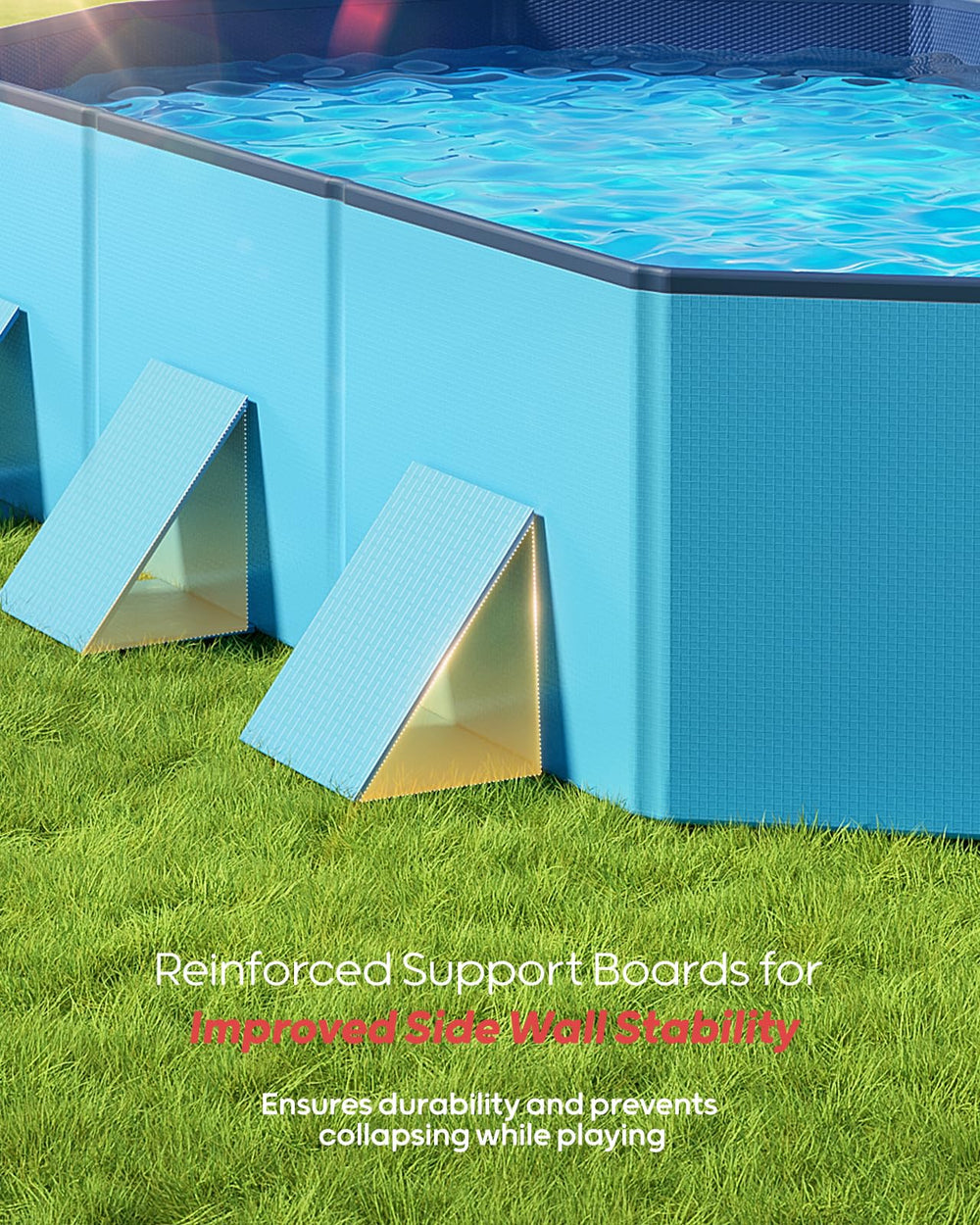 Peteast dog pool includes hose connector for garden or sewer drainage.