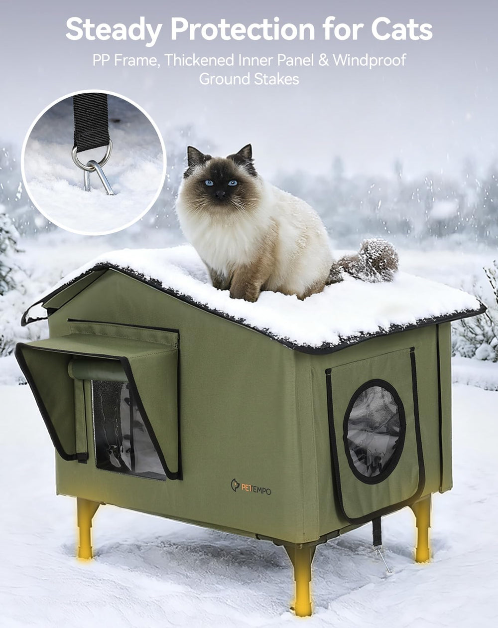 PETEMPO spacious shelter fits 2–3 small pets, blends with indoor or semi-outdoor spaces.