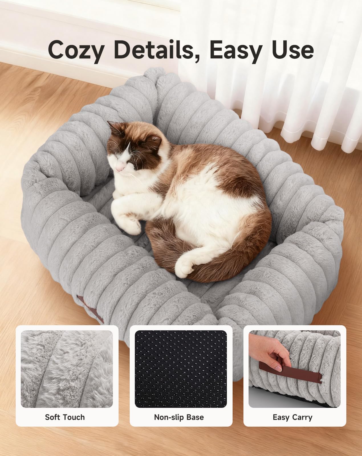 PETEMPO non-slip bottom keeps the bed steady on indoor floors