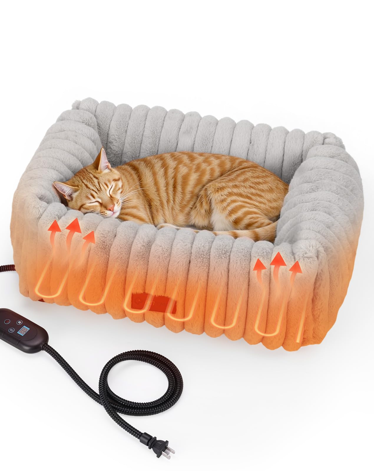 PETEMPO heated cat bed removable cover for easy cleaning and lasting warmth