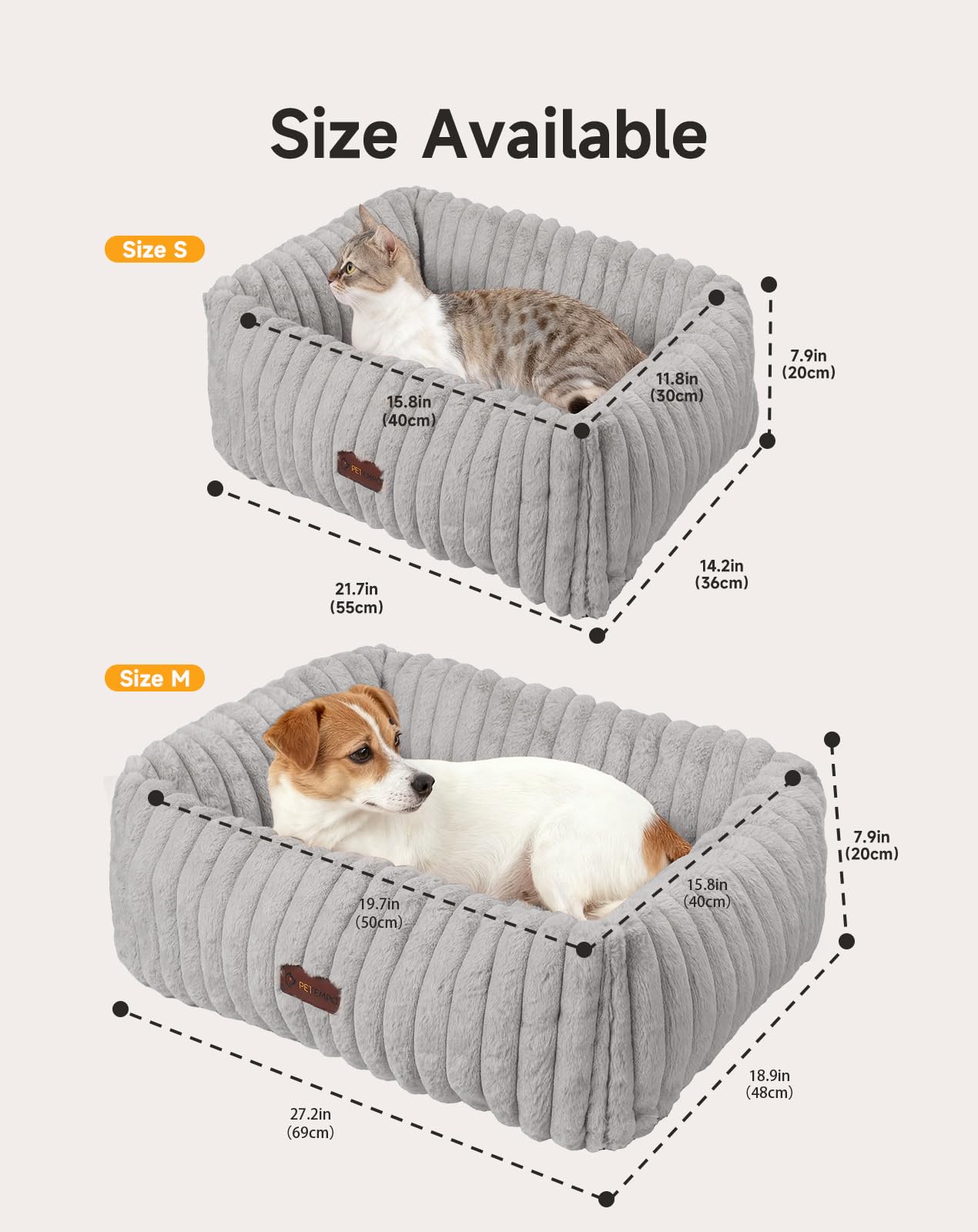 PETEMPO small-size bed fits 1 adult cat or 2 kittens for warmth