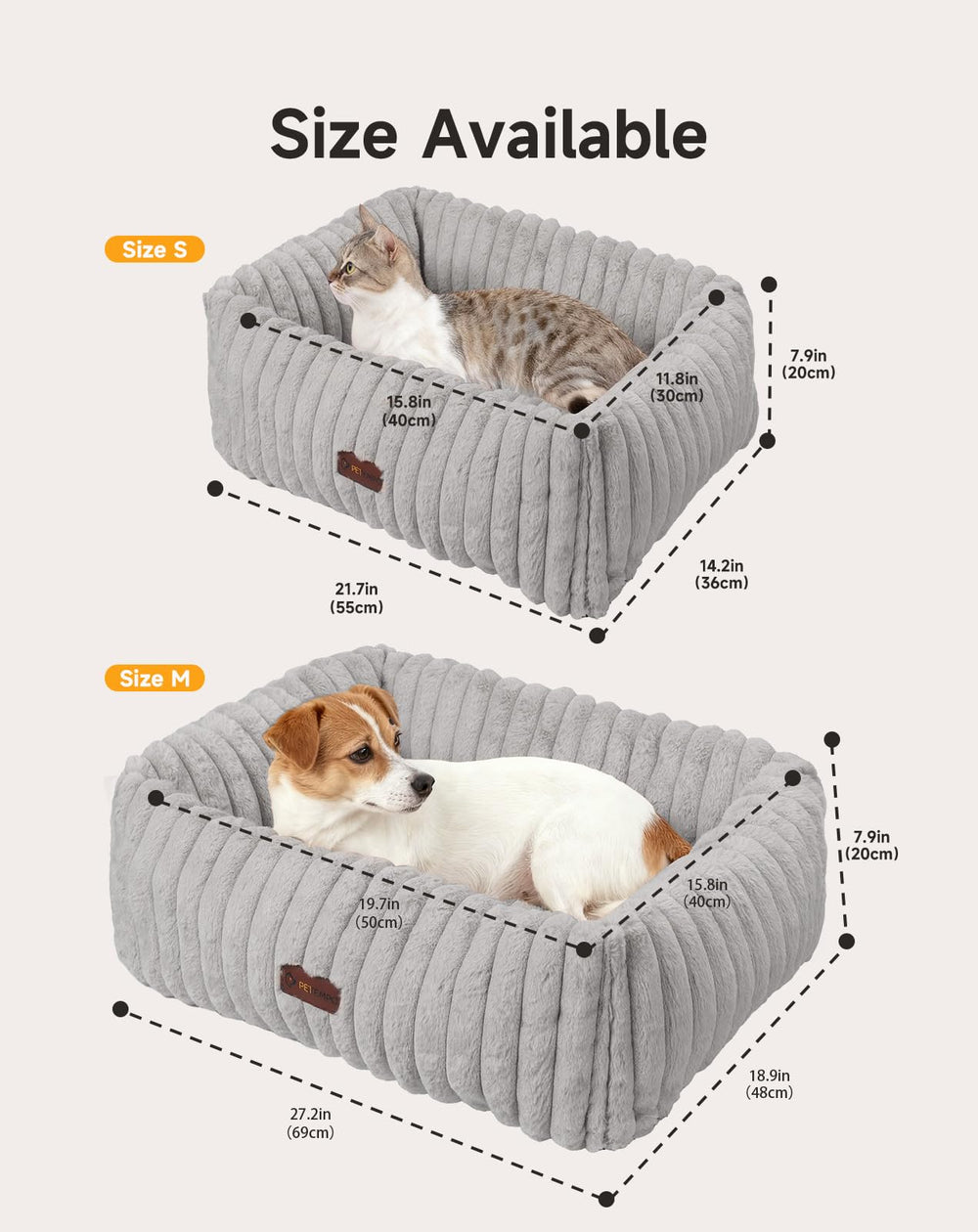 PETEMPO small-size bed fits 1 adult cat or 2 kittens for warmth