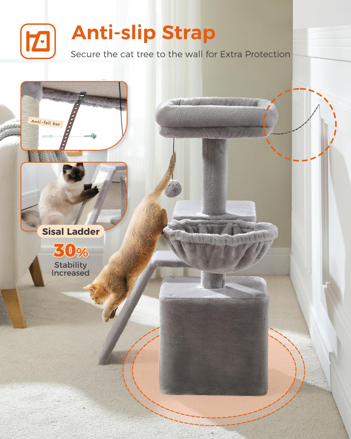 PETEPELA cat condo interior highlights private hiding space and observation point