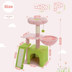 PETEPELA removable flower bed perch adds versatile resting space for naps.