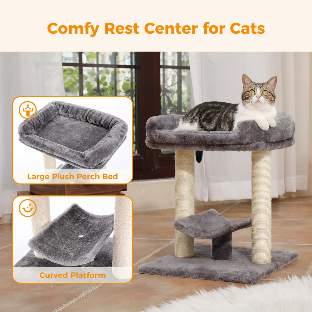PETEPELA cat tree tower plush top invites naps and cozy lounging.
