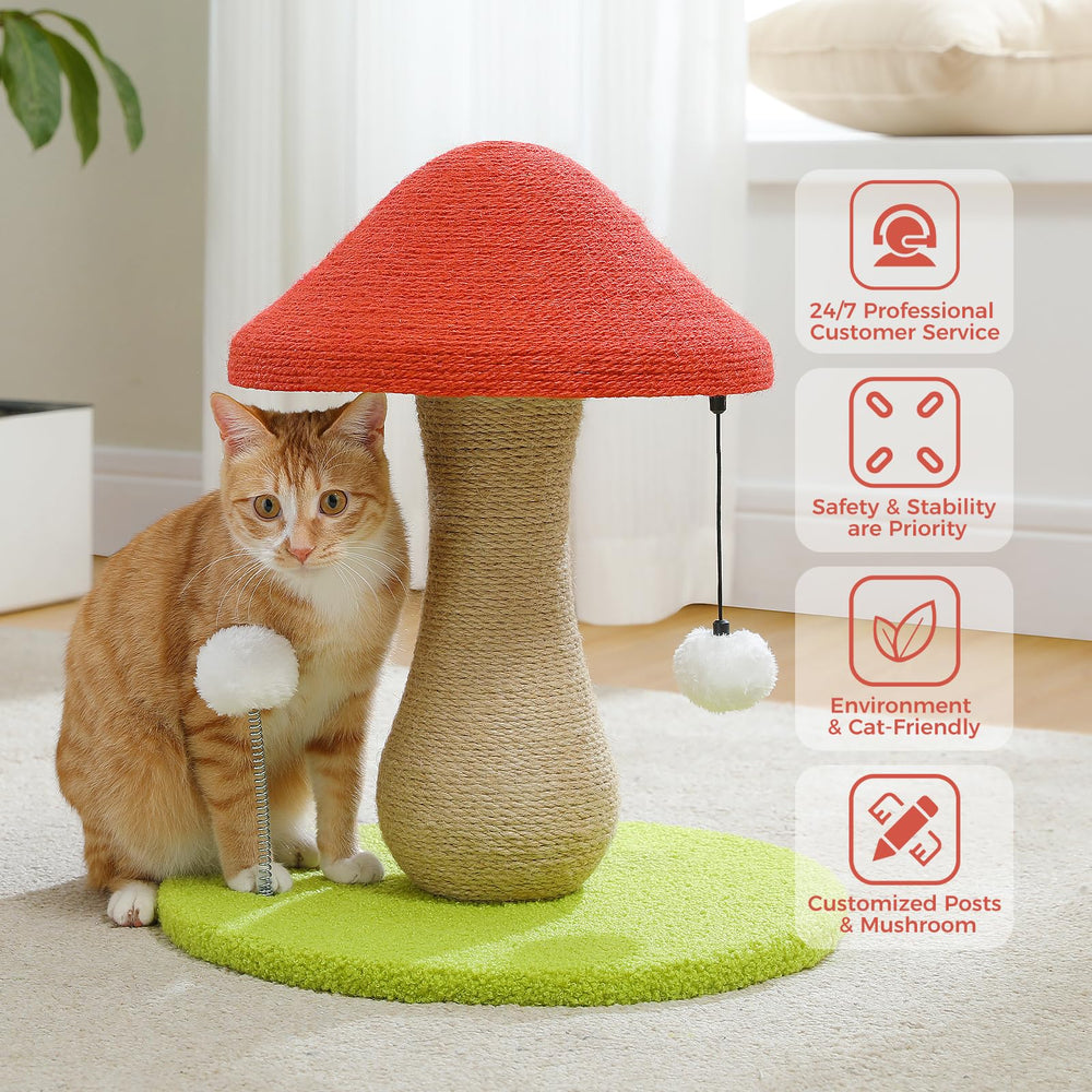 PETEPELA mushroom-post-sturdy-base supports lasting play sessions for indoor cats.