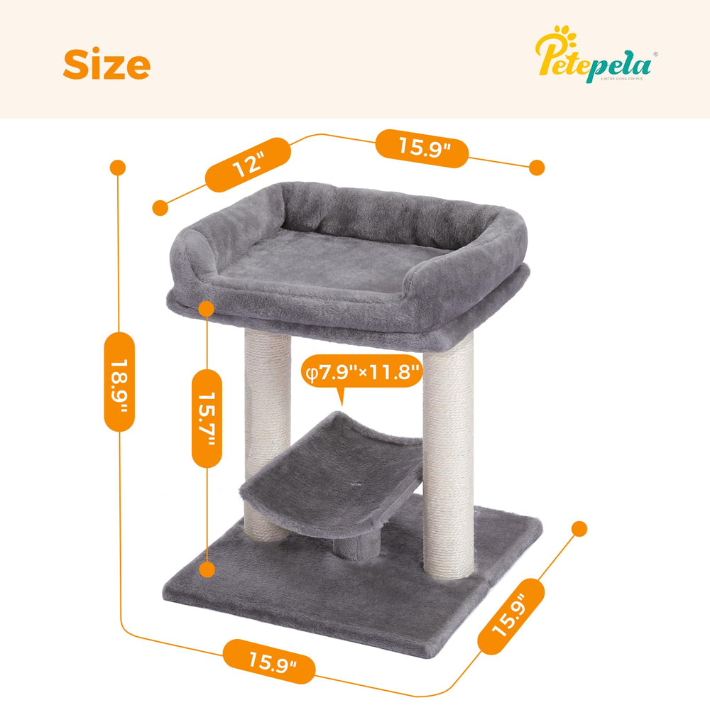 PETEPELA plush top perch bed provides comfortable resting spot with rising rims.