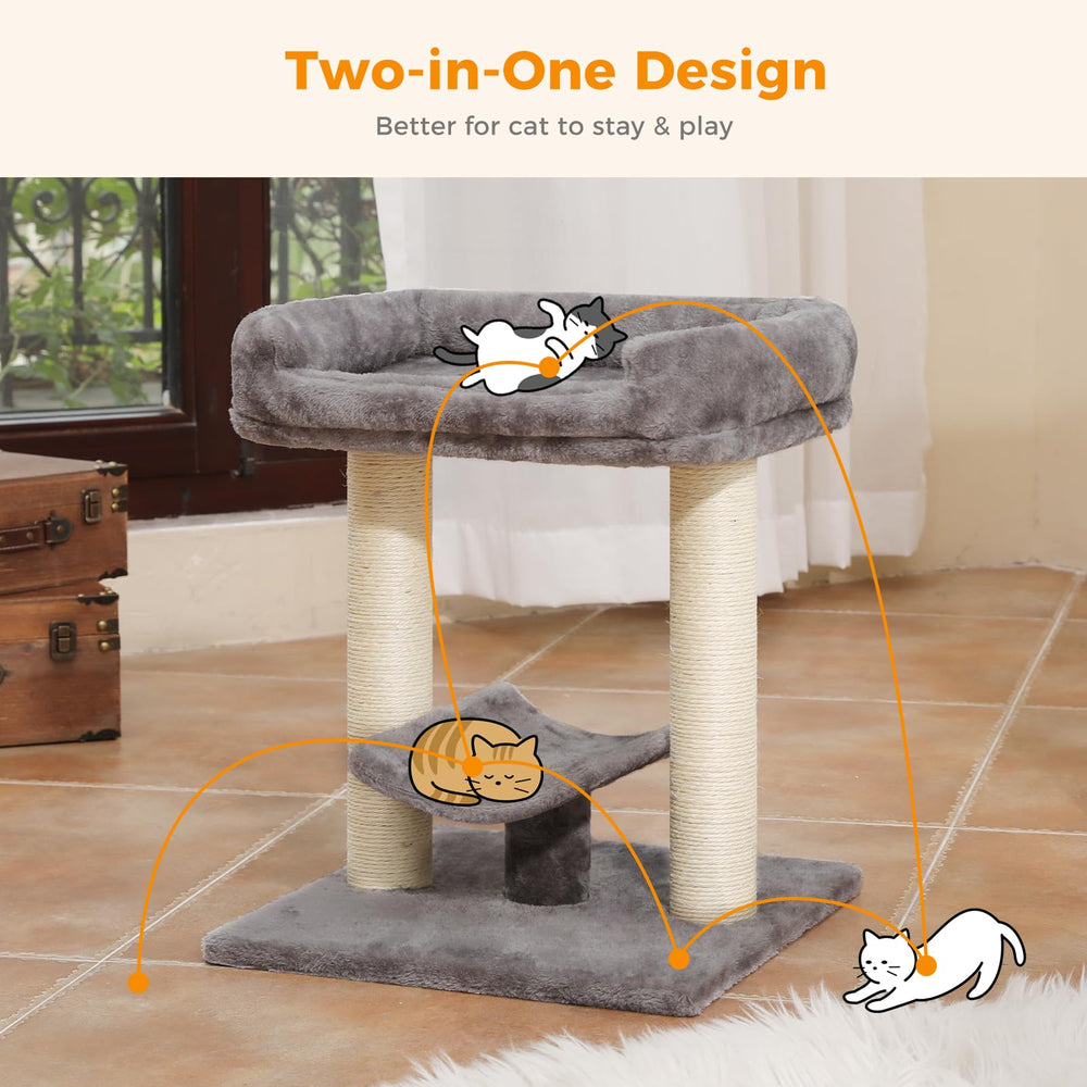 PETEPELA small-space cat tree blends with home decor while saving space.