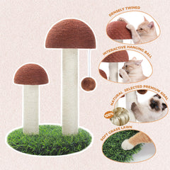 PETEPELA Cat Scratching Post artificial grass base adds natural feel indoors