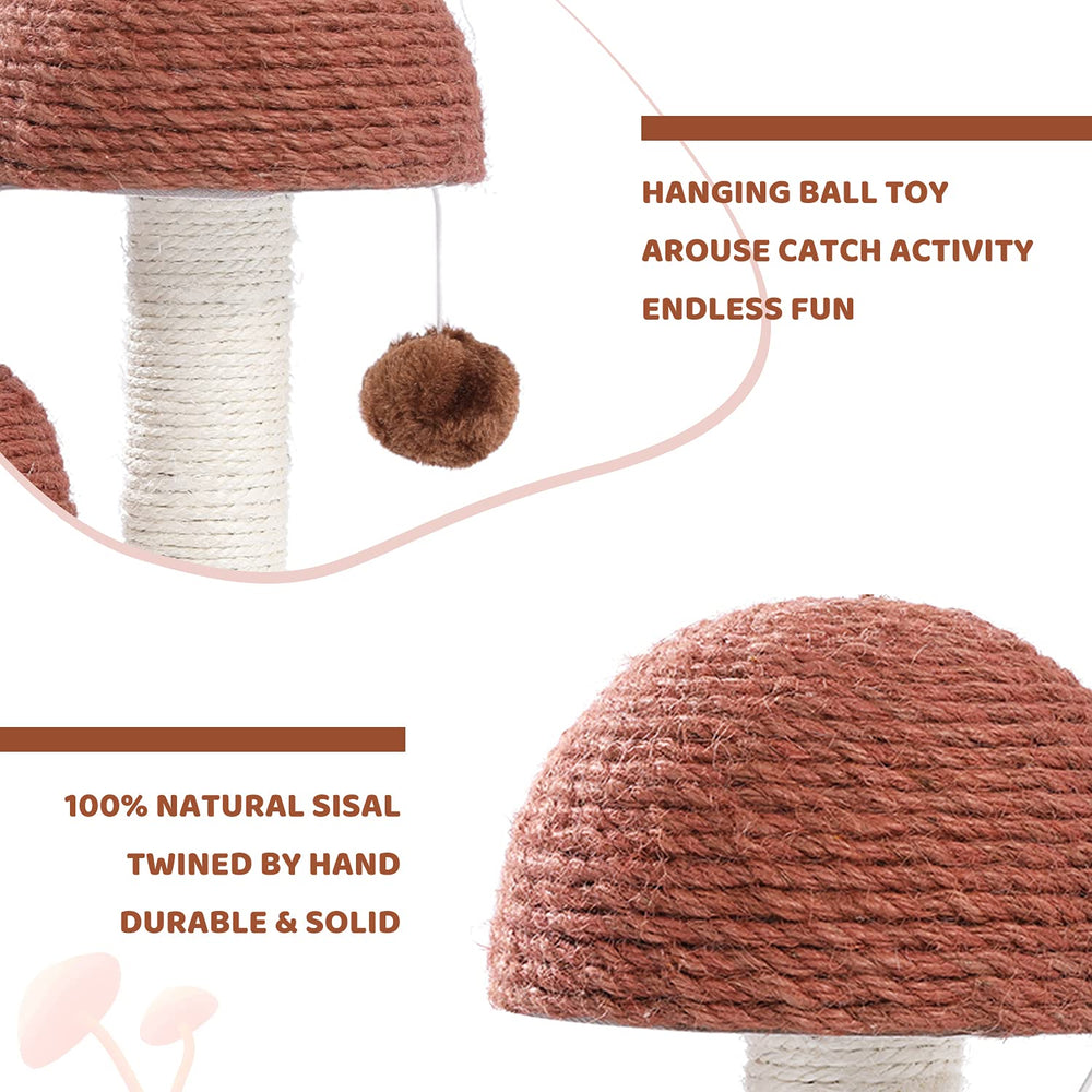 PETEPELA Cat Scratching Post mushroom design complements home decor and play
