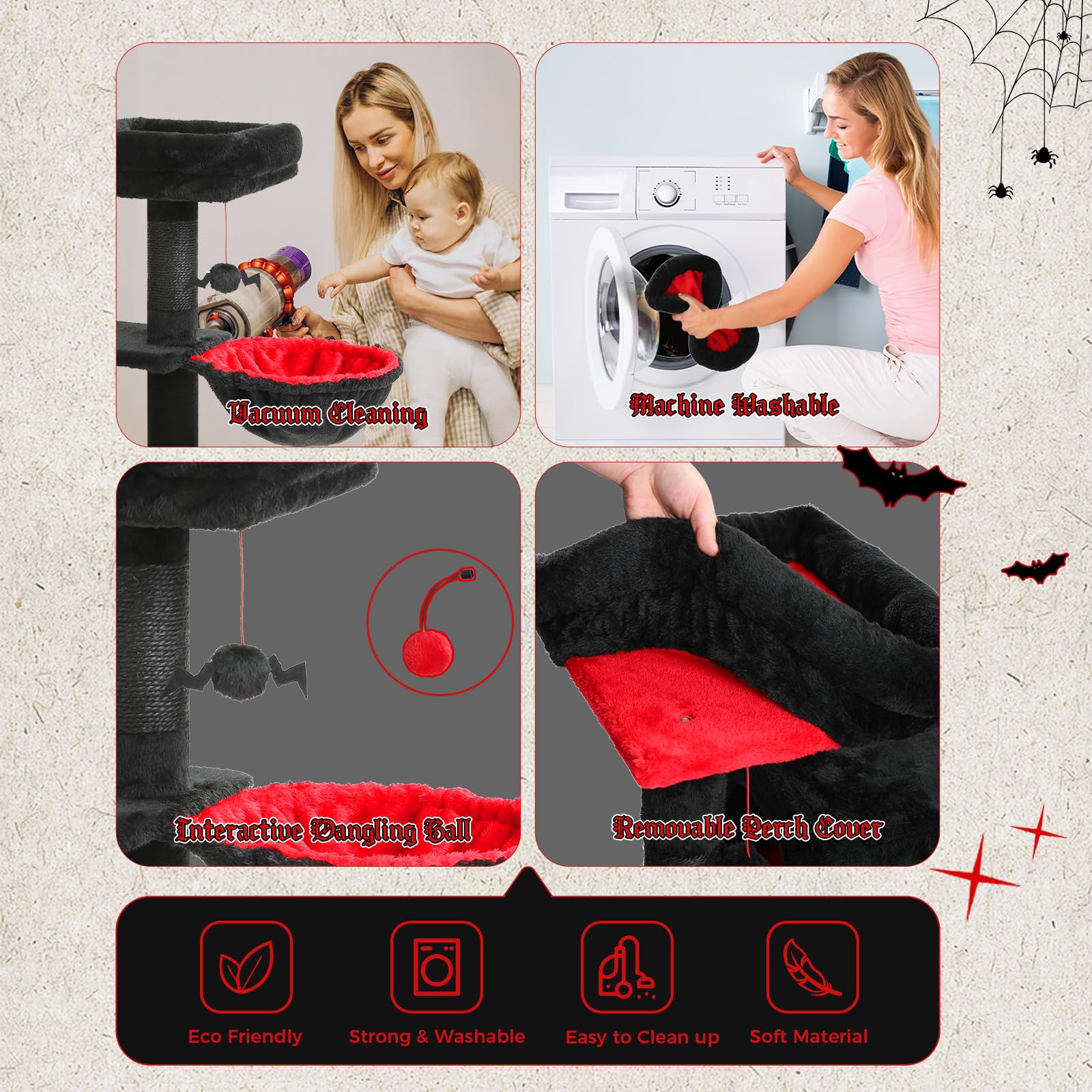PETEPELA black Gothic design blends with modern home décor and style.