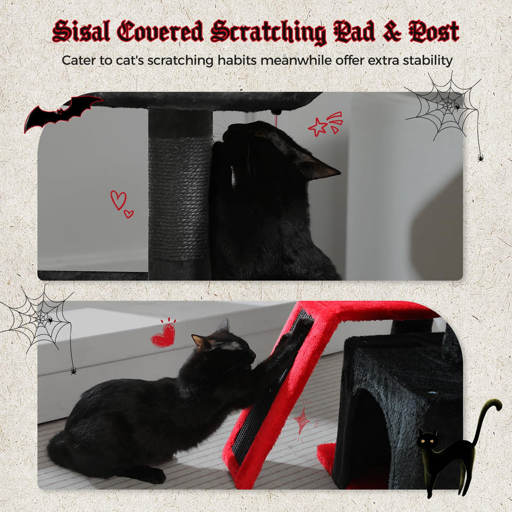 PETEPELA cat condo top perch offers private space to observe the room.