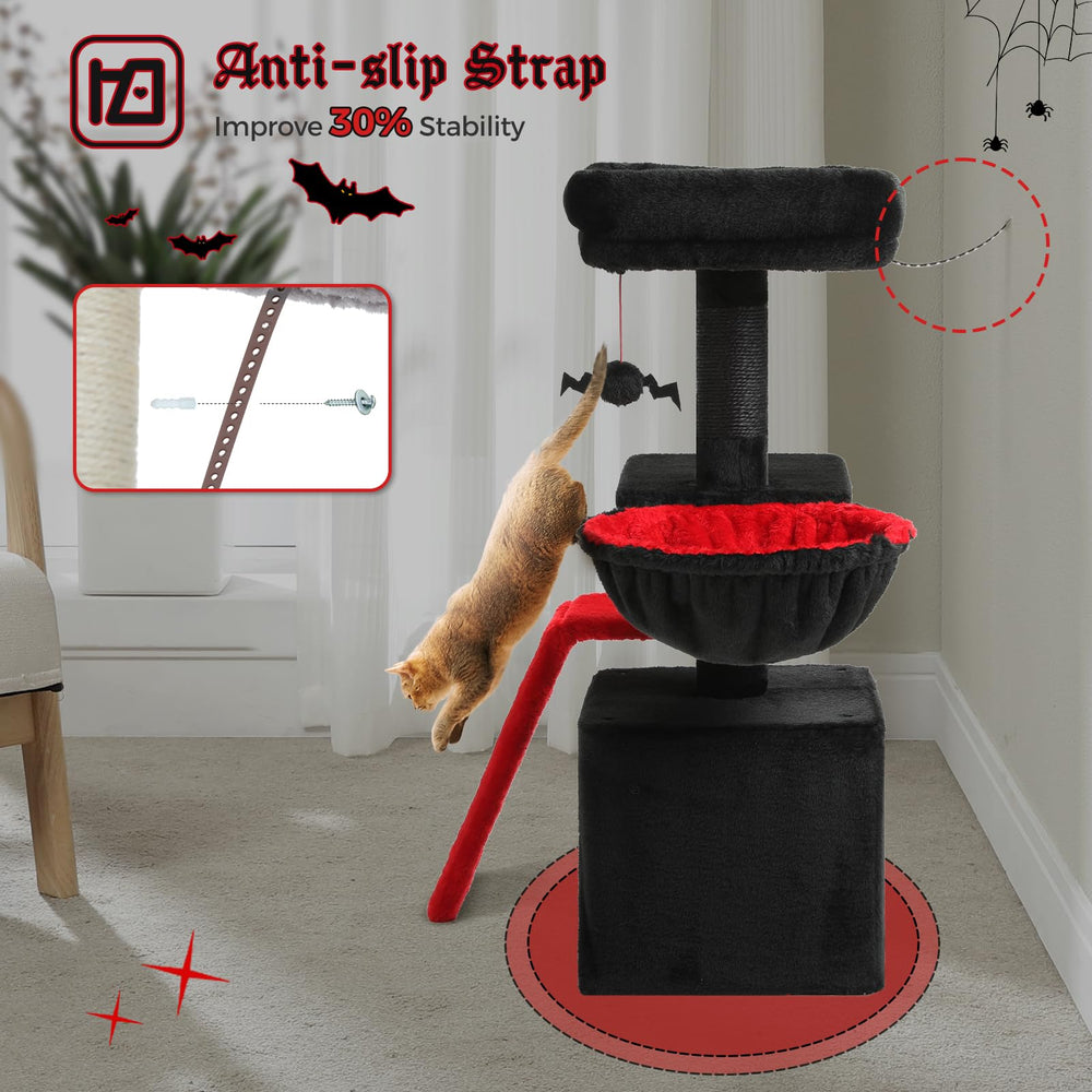 PETEPELA compact space-saving cat tree fits small rooms without sacrificing fun.